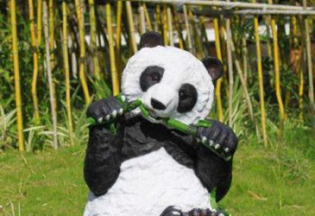 店門口玻璃鋼熊貓雕塑廠家 創(chuàng)意動漫雕塑 仿真擺件