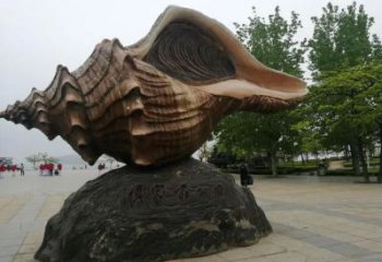 古銅色海螺銅雕塑 大型城市雕塑 商業(yè)街?jǐn)[件