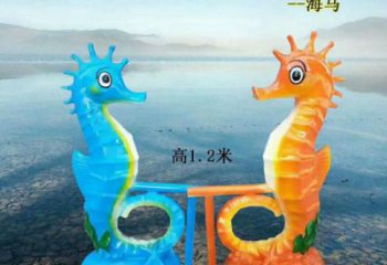 商場(chǎng)玻璃鋼海馬雕塑 仿真動(dòng)物雕塑 店門口小品