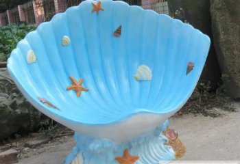 貝殼雕塑，玻璃鋼貝殼雕塑，海洋生物雕塑擺件 (1)