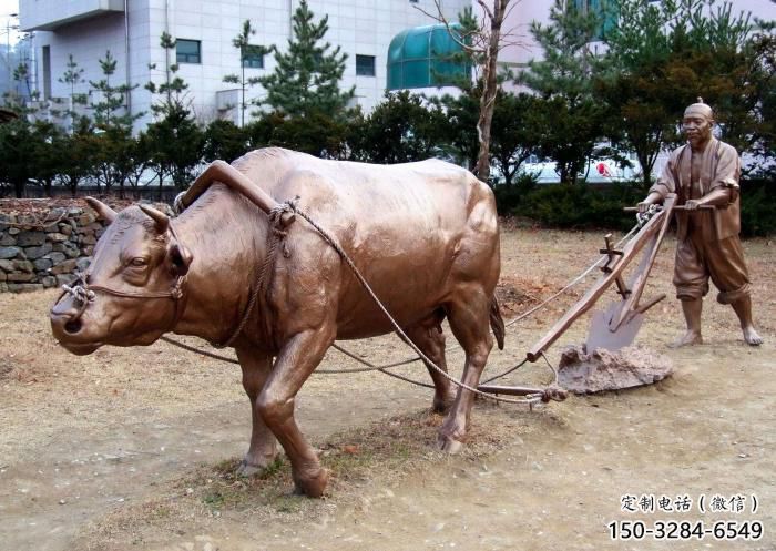 不銹鋼水牛雕塑，田間景觀小品，抽象幾何原理 (4)