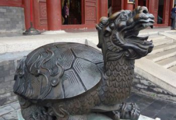 銅海龜?shù)袼苤谱鳎瘾F動物，仿古公園廣場擺件