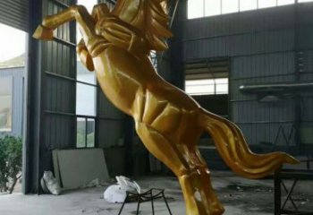 烤漆奔馬雕塑，城市街頭擺件，不銹鋼動物小品