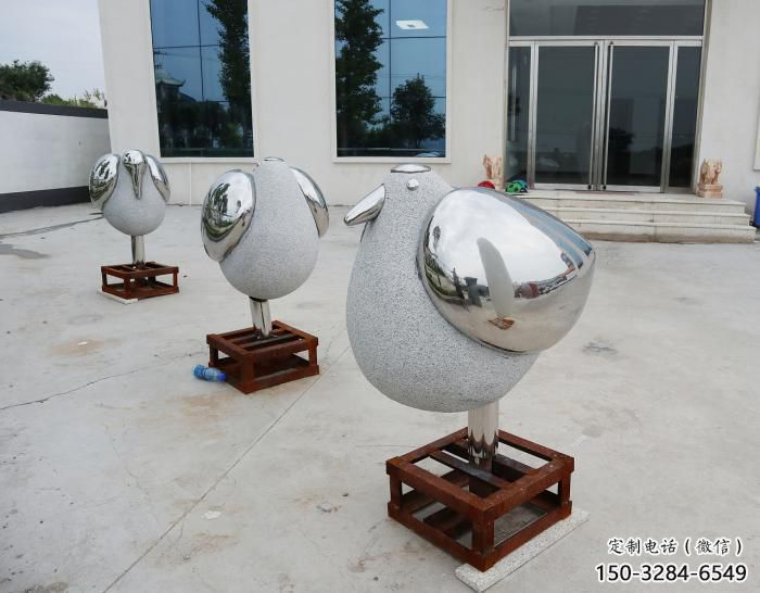 售樓部鳥類雕塑，家禽小品，拋光工藝