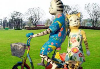 庭院小貓雕塑，動物小品，卡通工藝