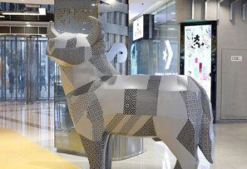 街道小牛雕塑，動物小品，啞光工藝