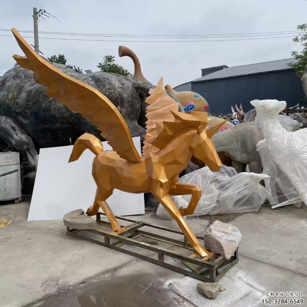 幼兒園天馬雕塑，動(dòng)物文化，剪影工藝