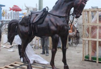 步行街小馬雕塑，景觀主題，古銅工藝