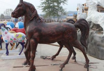 庭院小馬雕塑，動物小品，廣場擺件