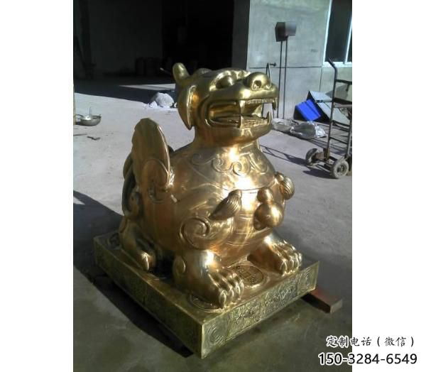 景區(qū)貔貅雕塑，鍍金歐式雕塑，鐵藝材質(zhì)