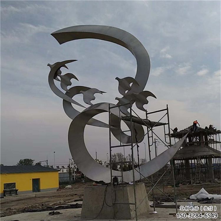 廣場鴿子雕塑，卡通水景雕塑，抽象效果