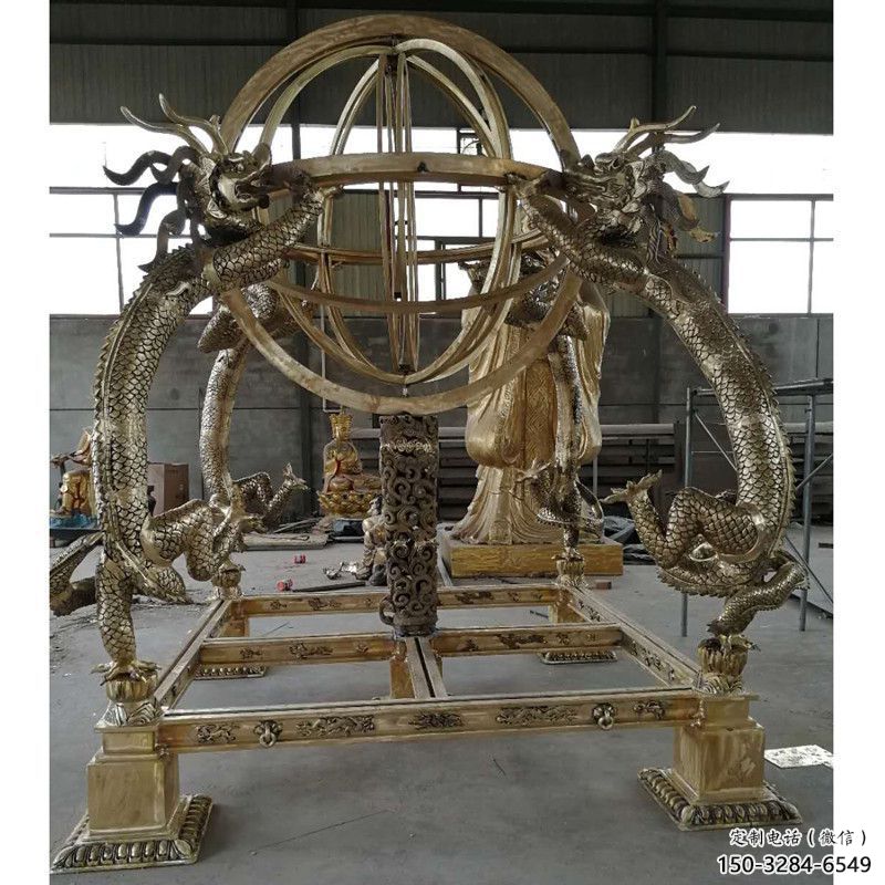 農(nóng)村渾天儀雕塑，鏤空景觀雕塑，抽象效果