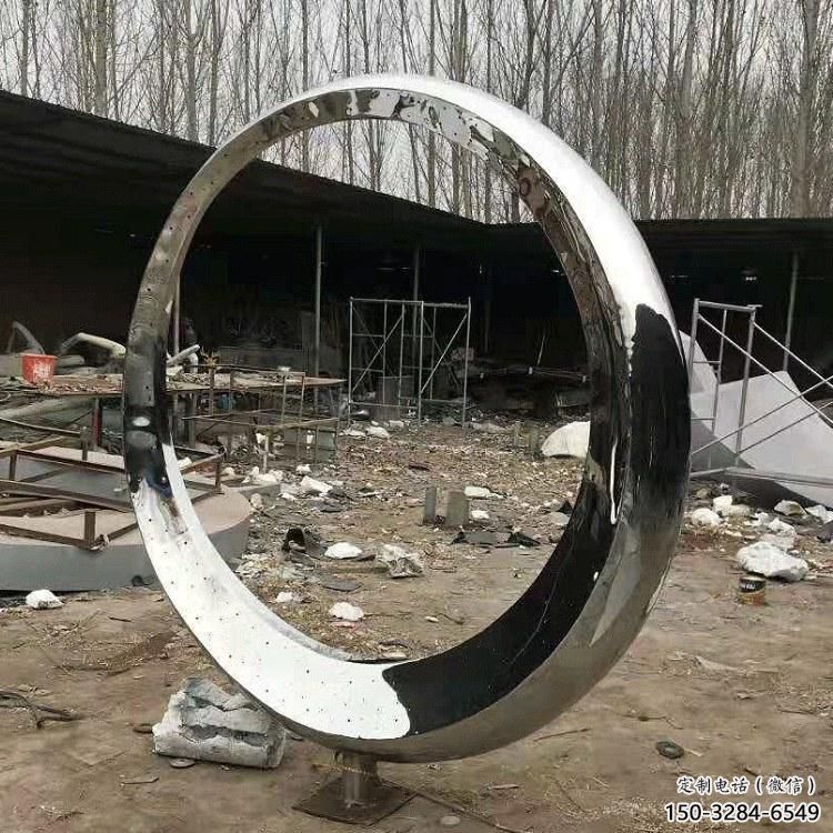 室內月亮雕塑，拉絲景觀雕塑，抽象效果