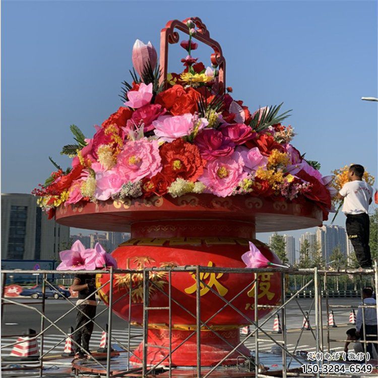 酒店花籃雕塑，仿真歐式雕塑，仿古擺件