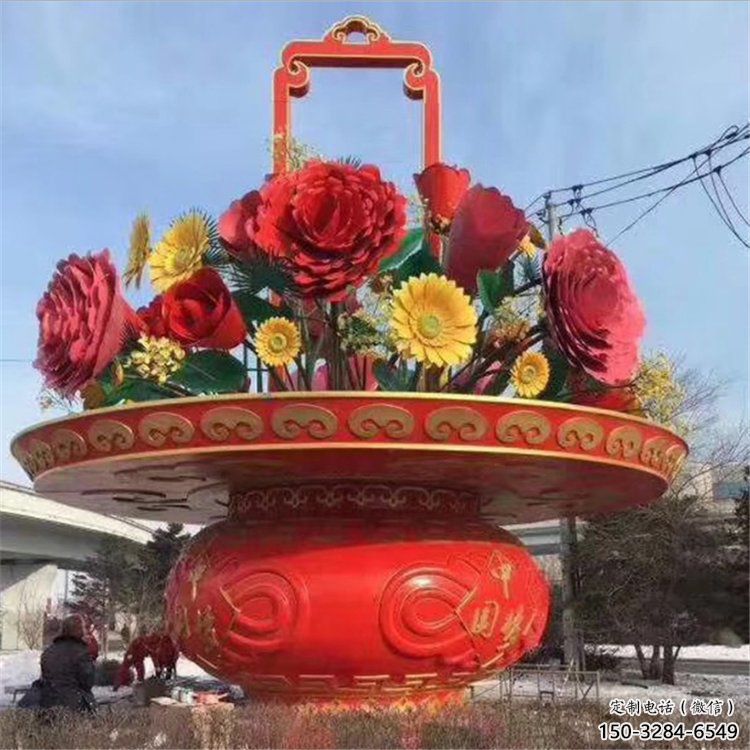 幼兒園花籃雕塑，鐵藝文化雕塑，鑄造制作