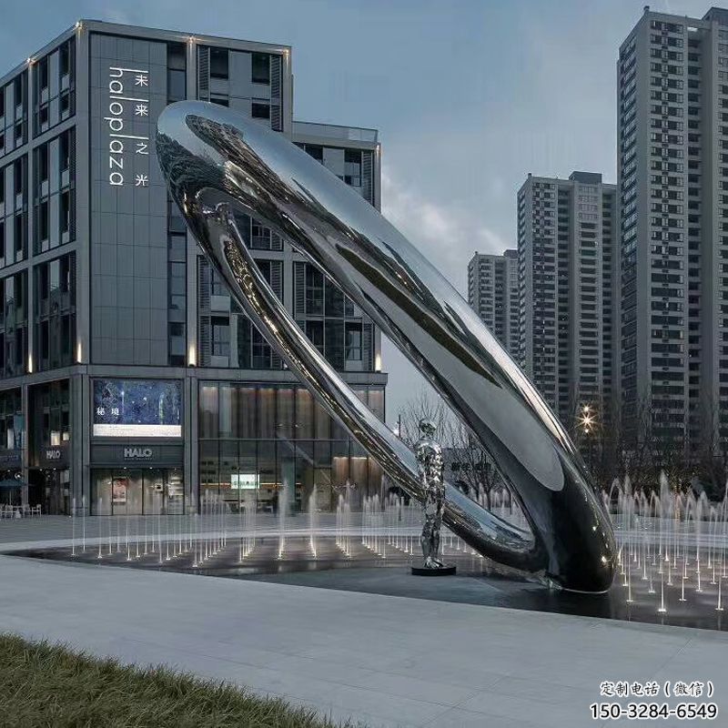 酒店圓環(huán)雕塑，鏡面歐式雕塑，仿古擺件