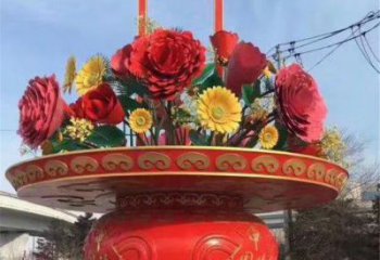 幼兒園花籃雕塑，鐵藝文化雕塑，鑄造制作