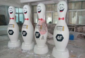 售樓部保齡球雕塑廠，噴砂發光雕塑，烤漆題材雕塑