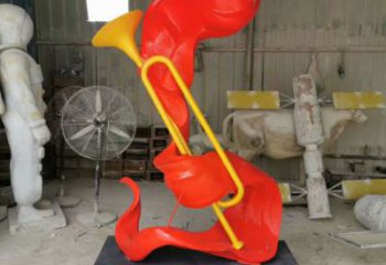 烤漆軍號(hào)雕塑 烤漆大型擺件 博物館雕塑