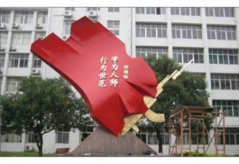 城市國旗雕塑，烤漆黨建雕塑，古銅效果