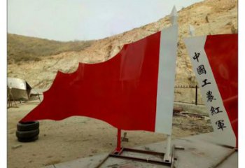 房地產國旗雕塑，革命黨建雕塑，烤漆工藝