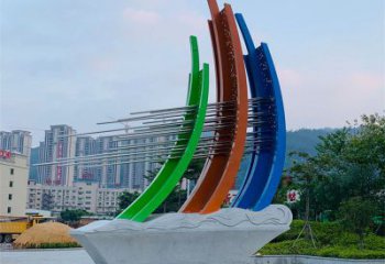 大型船艇雕塑 鍛造發光小品 房地產雕塑