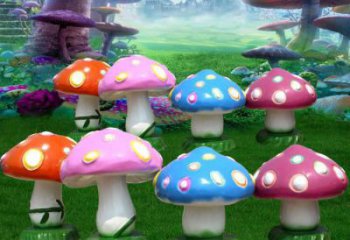 別墅區(qū)香菇雕塑 大型別墅區(qū)蔬菜雕塑 彩繪果蔬雕塑