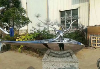酒店松樹雕塑 景觀美陳大樹雕塑 現(xiàn)代植物雕塑