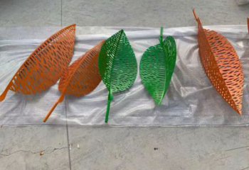 樹(shù)葉雕塑 景觀美陳花卉雕塑 噴漆植物雕塑