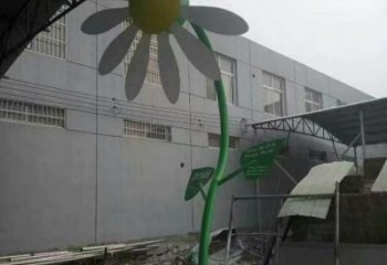 大門口向日葵雕塑 發(fā)光公園花卉雕塑 仿真花朵雕塑