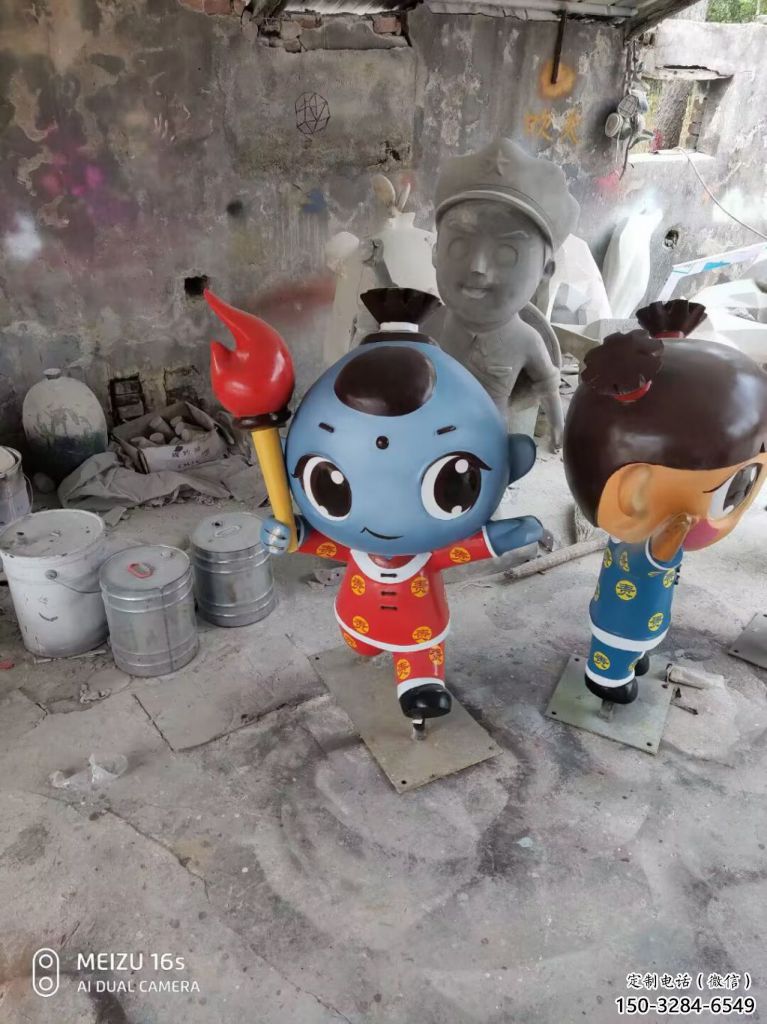 公園娃娃雕塑 酒店門(mén)口雕塑 彩繪擺件