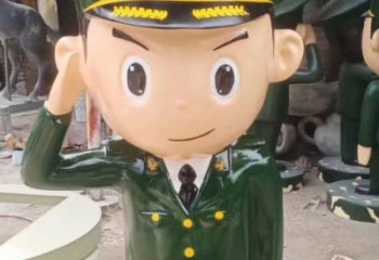 農(nóng)村交警雕塑 抽象藝術(shù)士兵雕塑 烤漆軍人雕塑