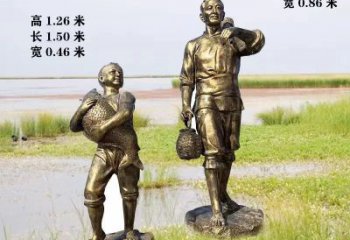 庭院漁民雕塑 城市彩繪雕塑 民俗小品