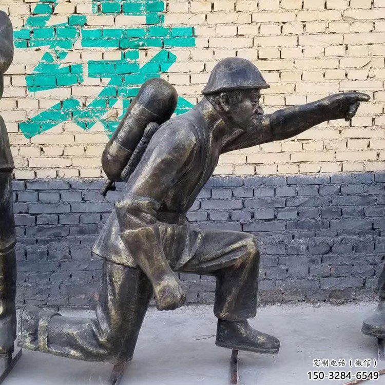 園林消防員雕塑 城市廣場(chǎng)雕塑 步行街?jǐn)[件