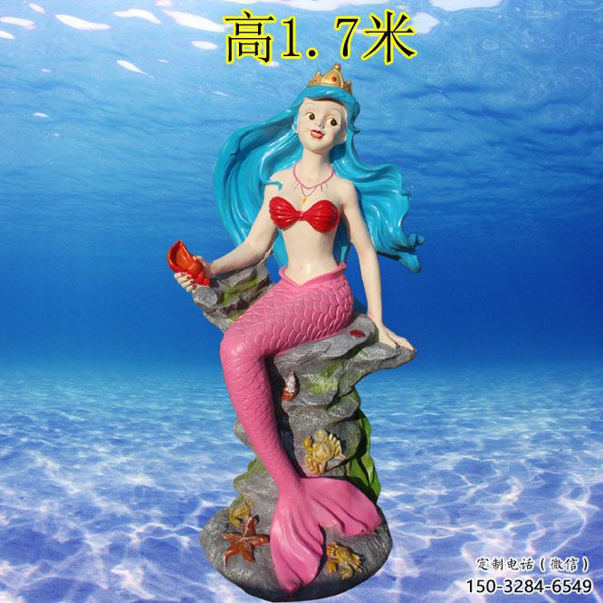 城市美人魚(yú)雕塑 風(fēng)景區(qū)彩繪雕塑 抽象擺件