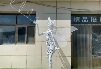 花仙子精靈雕塑，鏤空工藝制作，抽象卡通雕塑 (5)