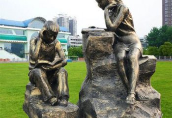 大門口看書雕塑 發(fā)光公園人物雕塑 仿真學(xué)生雕塑