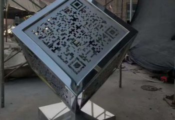 街道正方形雕塑 現代正方體雕塑 彩繪方塊雕塑