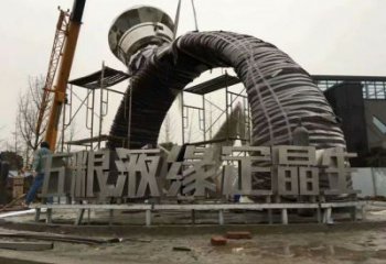 中式指環(huán)雕塑 啞光標識雕塑 游樂場戒指環(huán)雕塑