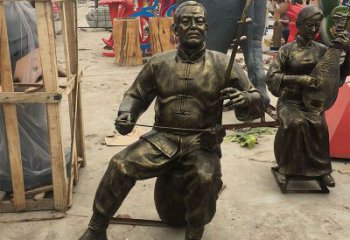 商業(yè)街琵琶雕塑 烤漆音樂(lè)雕塑 彩繪樂(lè)器雕塑