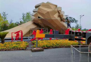 幾何握手雕塑 發(fā)光公園誠(chéng)信雕塑 大門(mén)口雕塑
