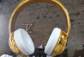 步行街耳麥雕塑 游樂場音樂雕塑 鑄造耳機(jī)雕塑