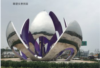 幾何蓮花雕塑 發光公園花卉雕塑 大門口水蓮花雕塑