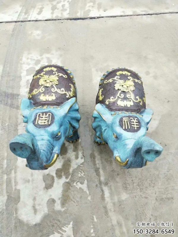 金屬大象景觀雕塑批發(fā)，街頭藝術(shù)，彩繪大象雕塑展品