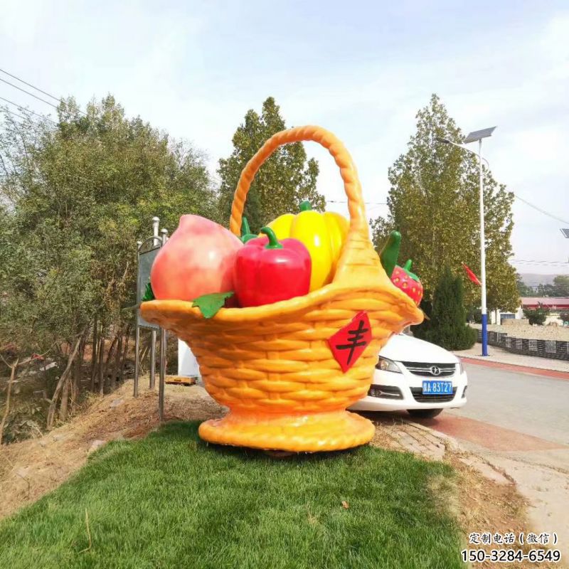 鋼結(jié)構(gòu)果籃雕塑指用，景觀雕塑，園林藝術(shù)不銹鋼果籃雕塑點(diǎn)擊