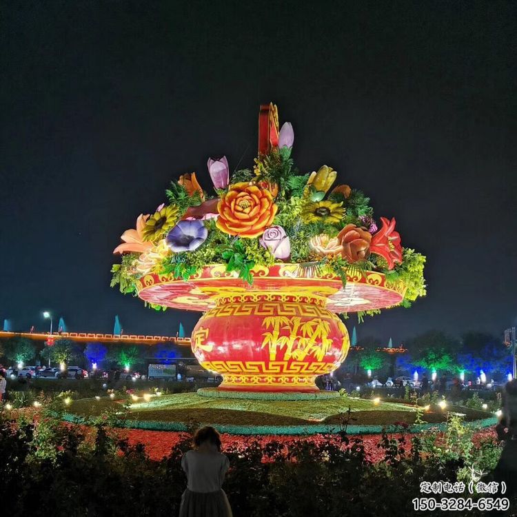 桌擺花籃方案精品，景觀雕塑，房地產廣場花籃雕塑生產商