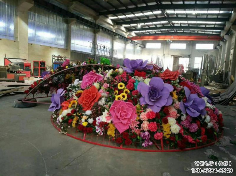 建筑花籃雕塑預(yù)定，城區(qū)小品，民俗葵花花籃雕塑制造商