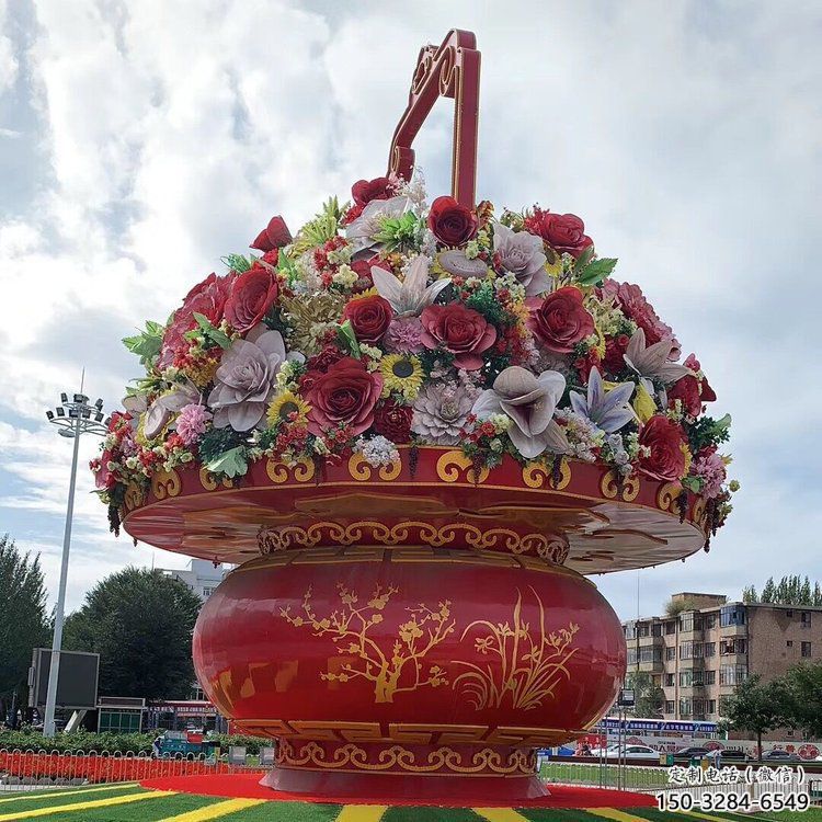 花籃雕塑批發(fā)，標(biāo)識(shí)雕塑，地產(chǎn)景區(qū)花籃雕塑優(yōu)選