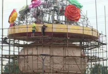 花籃雕塑工程制作訂做，城市雕塑，景觀小品公園花籃雕塑專供