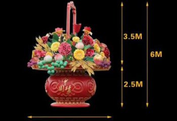 企業(yè)花籃雕塑供求，美陳雕塑，企業(yè)標志花卉花籃雕塑制造